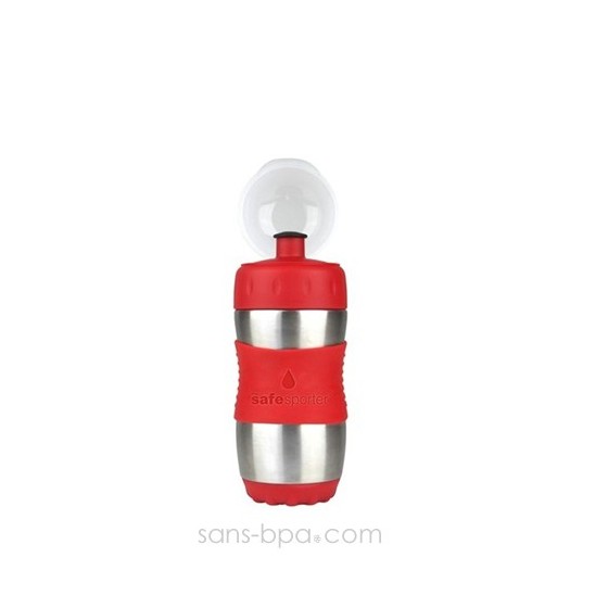 SAFE SPORTER - Gourde inox 355 ml - ROUGE - KID BASIX