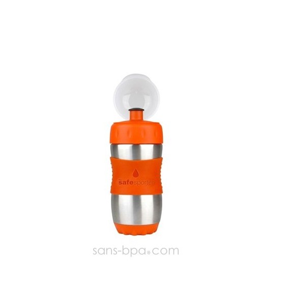 SAFE SPORTER - Gourde inox 355 ml - ORANGE - KID BASIX