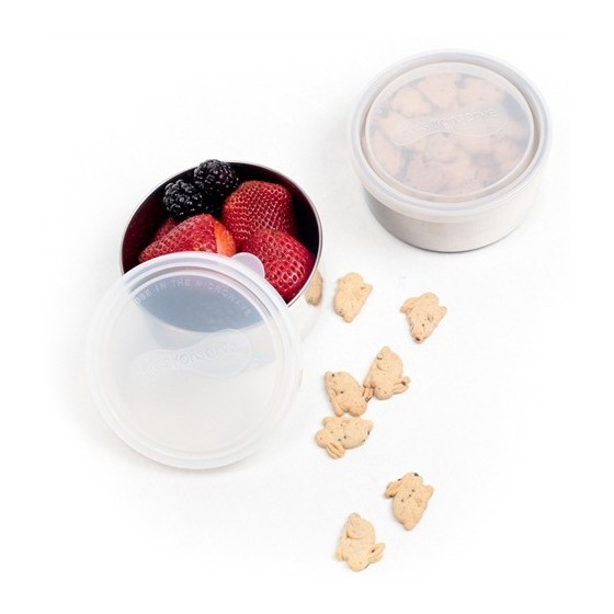 Lot 2 couvercles de rechange Cristal - Modèle médium - Pomme- KIDS KONSERVE