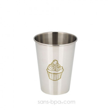 Verre inox gravé - Cup Cake - Indestructible by ECOCOCOON