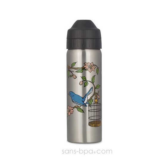 Gourde inox isotherme anti-fuite Cocoon 600 ml - Chinoiserie Birds - Ecococoon