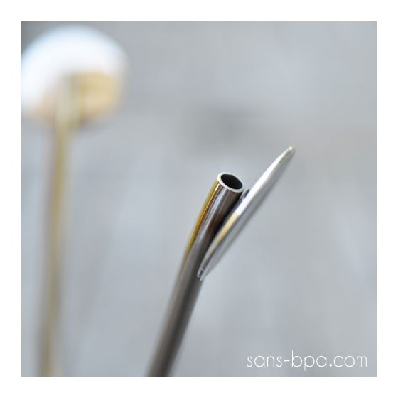 Lot 4 pailles cuillères inox - LONGUES - ONYX