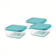 Trio carré en verre 120 ml - Azur - Inno Baby