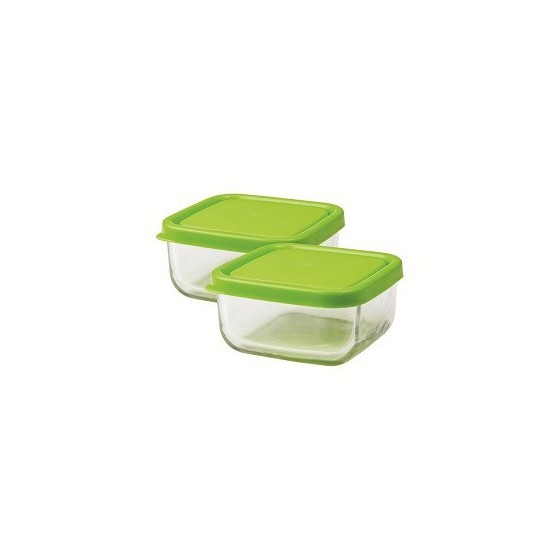 Trio carré en verre 360 ml - Green - Inno Baby
