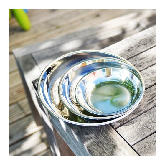 Assiette à bords inox - Médium - ONYX