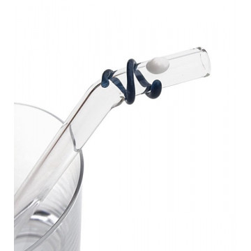 Paille verre Smoothie Courbe Courte Blanc Bleu - Strawesome