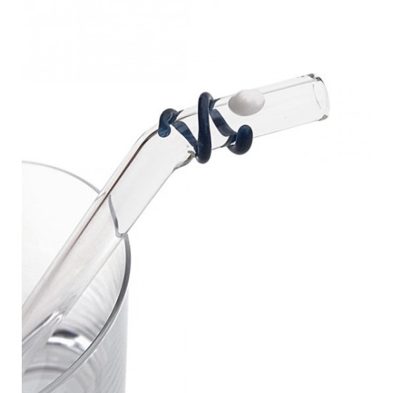 Paille verre Smoothie Courbe Courte Blanc Bleu - Strawesome
