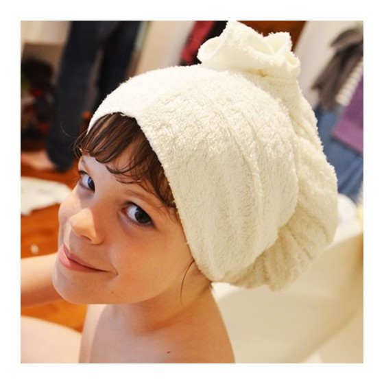 Serviette à cheveux Ecru - Bambou - LES TENDANCES D'EMMA