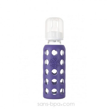 Biberon en verre Goulot étroit 250 ml - VIOLET- LIFEFACTORY