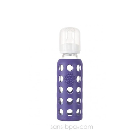 Biberon en verre Goulot étroit 250 ml - VIOLET- LIFEFACTORY