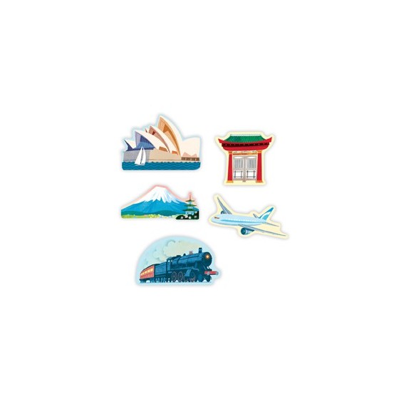Figurine magnétiques WORLD en bois - MudPuppy