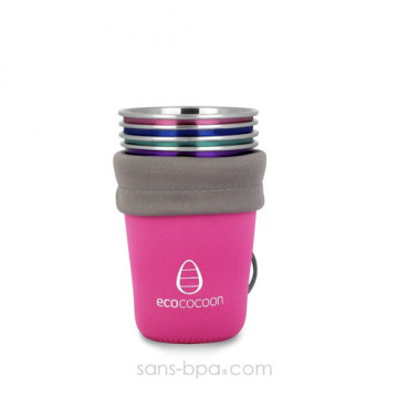 Housse nomade 4 verres - Pink - Ecococoon 2