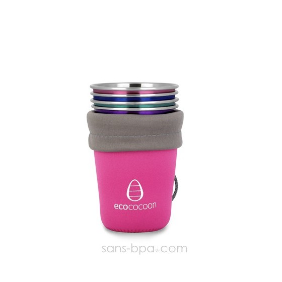 Housse nomade 4 verres - Pink - Ecococoon