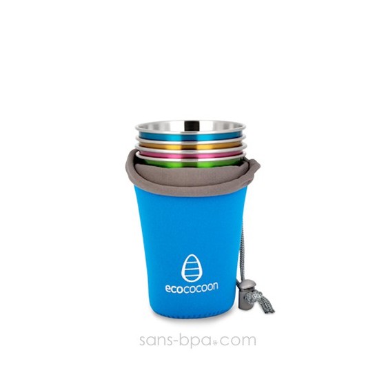 Housse nomade 4 verres - Azur - Ecococoon