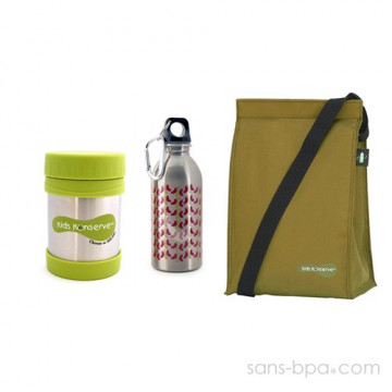 Ensemble 3 pièces Kiwi / Papillons - Kids Konserve