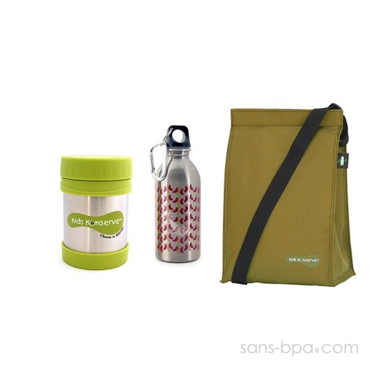 Ensemble 3 pièces Kiwi / Papillons - Kids Konserve