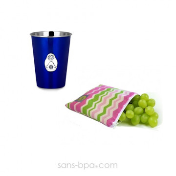 Pochette Itzy ZIG ZAG & son verre 