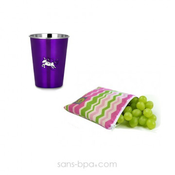 Pochette Itzy ZIG ZAG & son verre 