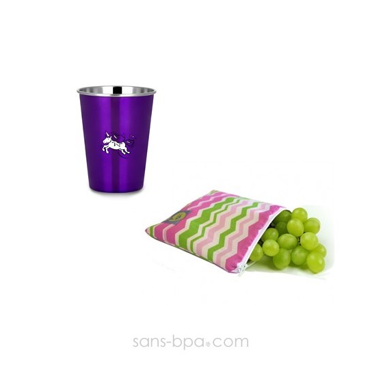Pochette Itzy ZIG ZAG & son verre 