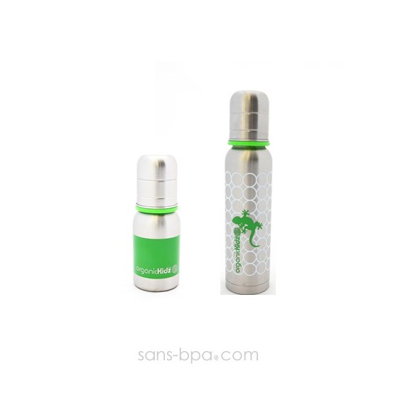 Lot 2 biberons inox Goulot Etroit 120 + 270 ml - Green