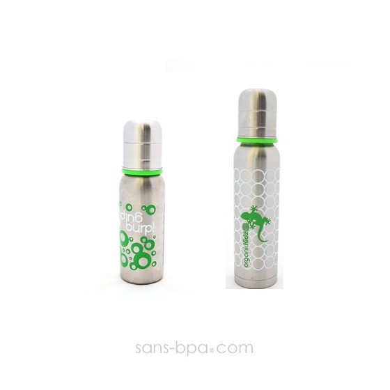 Lot 2 biberons inox Goulot Etroit 200 + 270 ml - Green