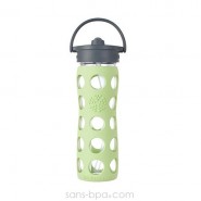 Bouteille verre Straw 470 ml - Vert tendre - LIFEFACTORY