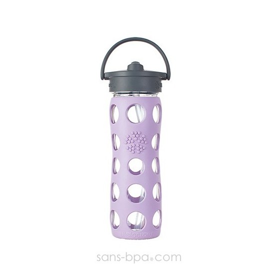 Bouteille verre Straw 470 ml - Bleu Océan - LIFEFACTORY
