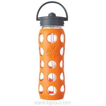 Bouteille verre Straw 470 ml - Lila - LIFEFACTORY 2