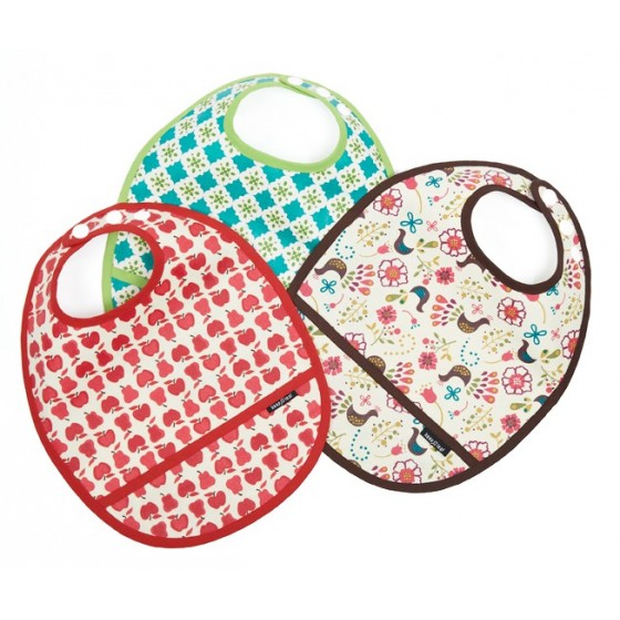 Bavoir coton enduit BIO - POM POM - Keep Leaf