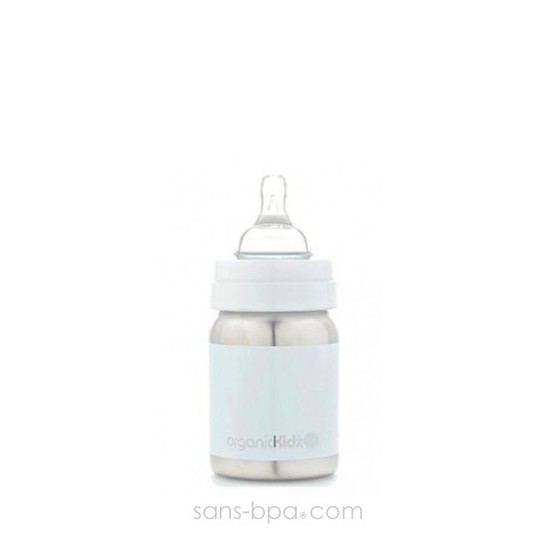 Biberon inox Goulot Large 265 ml - LAVANDE - ORGANIC KIDZ