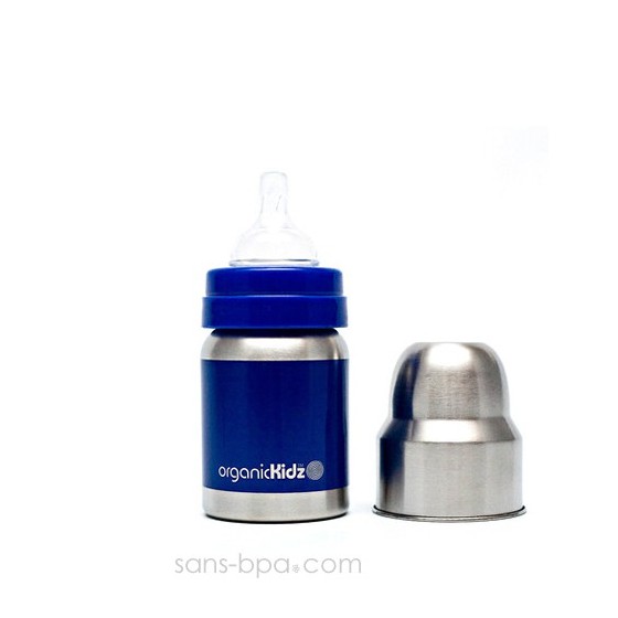 Biberon inox Goulot Large 120 ml - BLANC - ORGANIC KIDZ