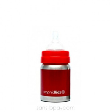 Biberon inox Goulot Large 120 ml - BLEU - ORGANIC KIDZ 2