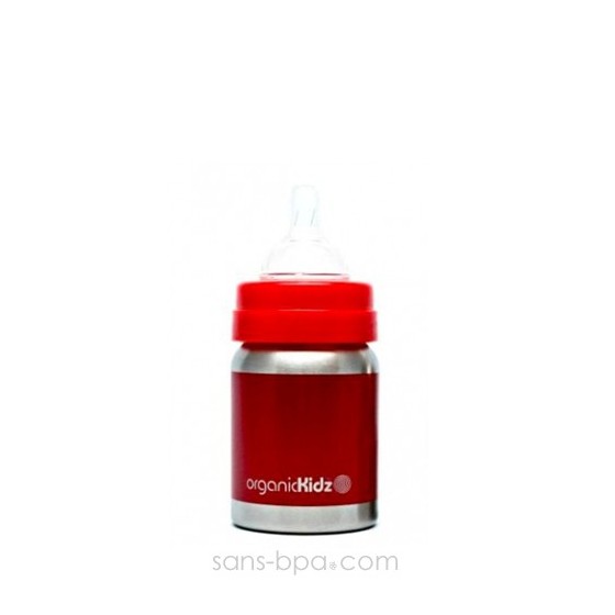 Biberon inox Goulot Large 120 ml - BLEU - ORGANIC KIDZ