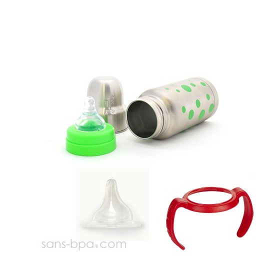 Biberon gourde anti-fuite isotherme 200 ml GREEN