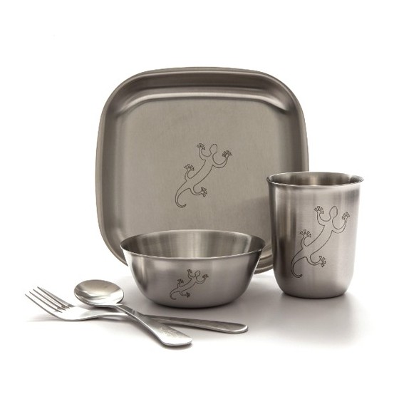 Set vaisselle inox enfant GECKO