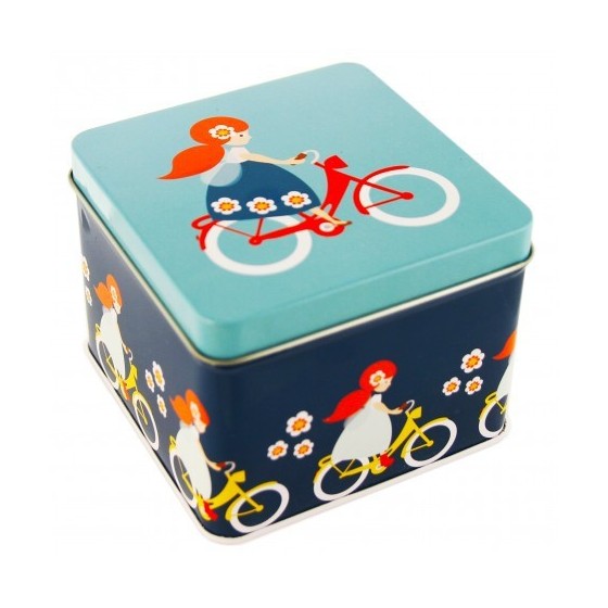 Boite cube métal HIBOU VIOLET