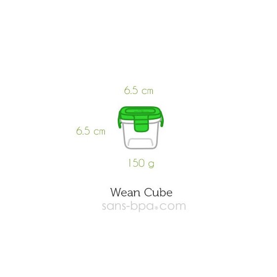 Contenant verre Wean Cube 120ml - Framboise