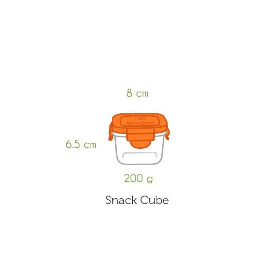 Contenant verre Snack Cube 210ml - Carotte