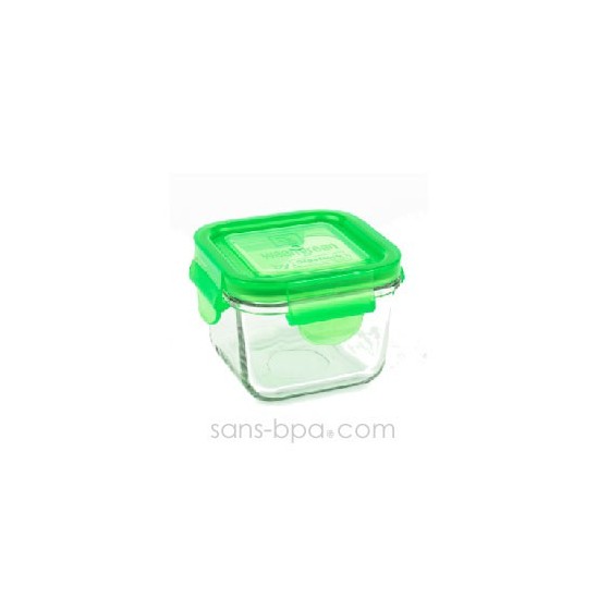 Contenant verre Snack Cube 210ml - Azur