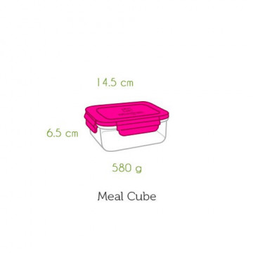 Contenant verre Meal Cube 900ml - Framboise 2