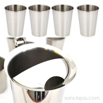 Pichet et ses 4 verres inox 2