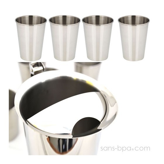 Pichet et ses 4 verres inox