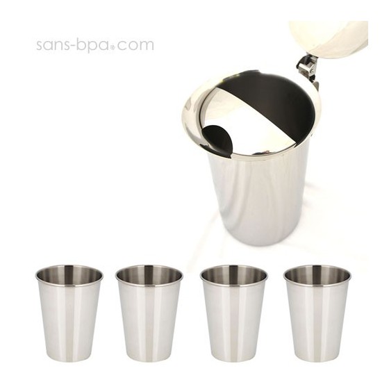 Pichet et ses 4 verres inox