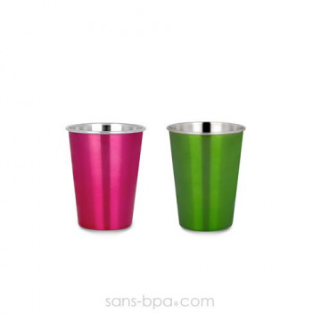 Lot 2 verres PINK & GREEN