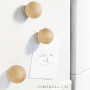 3 boules aimantées magnet bois