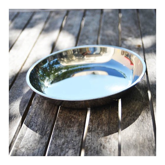 Assiette inox à bords GRANDE