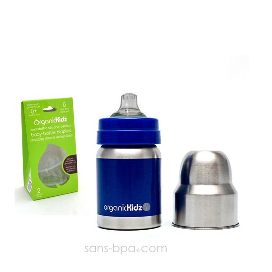 Bib-gourde anti-fuite 120ml BLEU