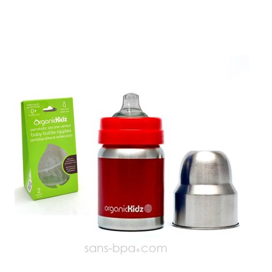 Bib-gourde anti-fuite 120ml BLEU