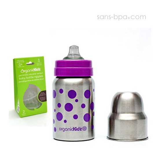 Bib-gourde anti-fuite 270ml LAVANDE