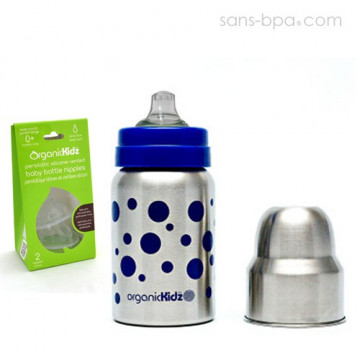 Bib-gourde anti-fuite 270ml BLEU